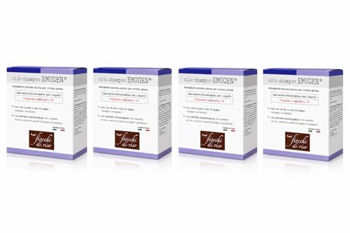 Fiocchi di Riso Olio Shampoo EMUGEN, 45ml, per Neonati, Crosta Lattea, Delicato sul Cuoio Capelluto, Senza Sostanze Chimiche