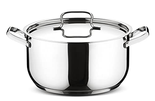 Lagostina Sfiziosa Set di Pentole Induzione, Gas e Forno in Acciaio Inox 18/10, 24 Pezzi, Fondo Lagoseal Plus, con 5 Casseruole, 3 Pentole, Bollilatte, 8 Coperchi, 7 Utensili Cucina