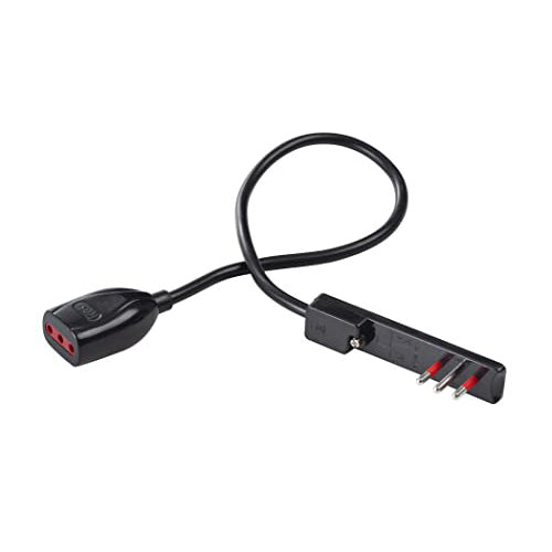 ROSI Prolunga 0.5Mt FLAT 10A Nera, Spina Ultrapiatta con 50cm di Prolunga e presa piccola da 10Ah
