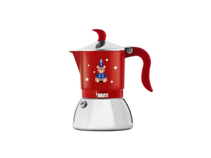 Bialetti Fiammetta Induction Orsetto Natale 2025, Moka in Alluminio, con Base in Acciaio, Adatta ai Piani ad Induzione Caffettiera Rossa, Edizione Speciale Joyful Memories