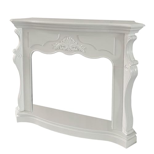 Cornice per camino rivestimento in legno L123xP39xH100 Parigi Bianco