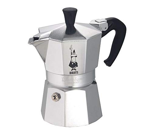 Bialetti Caffettiera Moka Express 12 Tazze, Manico anti scottatura, Non adatta a induzione, 12 Tazze (600 ml), Alluminio