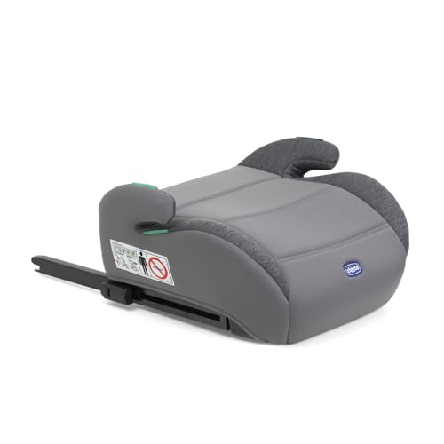 Chicco Quasar Fix i-Size, Seggiolino Auto Bambini 7-12 Anni (126-150 cm), Peso 23-36 kg, Gruppo 3, Facile da Installare con Sistema Isofix, con Braccioli Imbottiti e Seduta Confortevole, Grigio