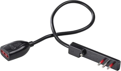ROSI 3 Pezzi Prolunga e Spina Ultrapiatta Salvaspazio Emilia Flat, 10A-16A 2P+T, Angolatura 90°, 6mm di Spessore con Presa