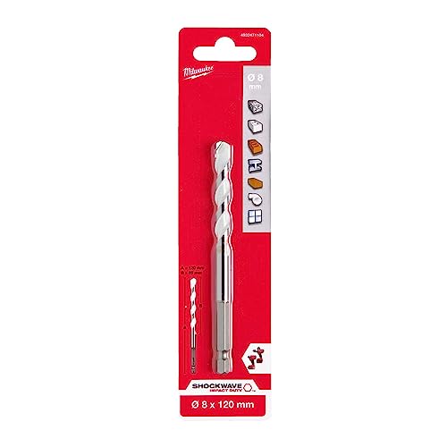 MILWAUKEE MULTIMATERIAL TIP MM 8X120 FOR WALL WOOD METAL CERAMIC PLASTIC