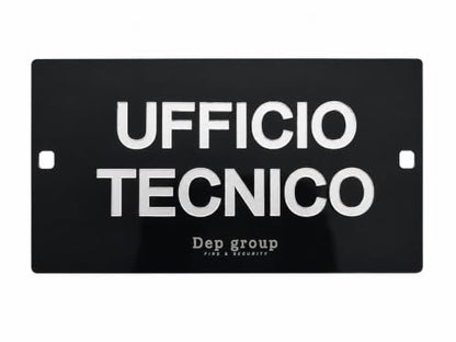 Cartello Ufficio in Plexiglass Lucido con Testo in Rilievo. Montaggio a Parete, Orientamento Orizzontale, Lettere in Rilievo, Design Moderno, Testo Personalizzabile, 20 x 10 cm