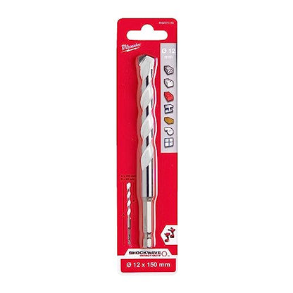 Milwaukee 4932471110 Punta esagonale Multimateriale, 1/4" Dimensione, 12 mm Diametro, 150 mm Lunghezza