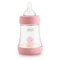 Chicco PERFECT 5 Biberon Anticolica 150 ml, Biberon Flusso Lento 0 Mesi + con Tettarella in Morbido Silicone, Biberon Biofunzionale con Intui-flow System da 150 ml, Rosa