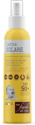 Fiocchi di Riso Set Solare Bambini, Latte o Crema Solare SPF 50+ e Doposole Lenitivo 24h | Protezione Alta contro raggi UVA