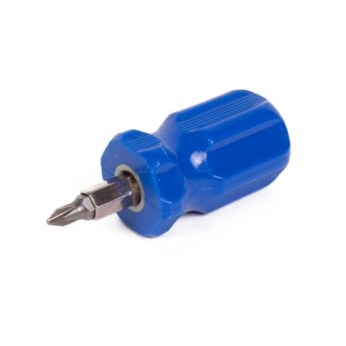Cacciavite Tozzo Multiuso 4 in 1, Blu, con Bit PH2, PH3 e Taglio Stretto e Largo, Lancia Intercambiabile