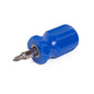 Cacciavite Tozzo Multiuso 4 in 1, Blu, con Bit PH2, PH3 e Taglio Stretto e Largo, Lancia Intercambiabile