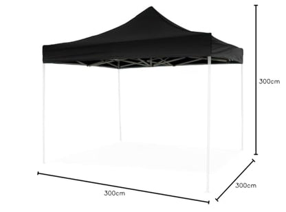 DIVINA GARDEN Telo Tetto Nero 3X3 Impermeabile per Ricambio Gazebo richiudibile EG49483