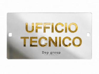 Cartello Ufficio in Plexiglass Lucido con Testo in Rilievo. Montaggio a Parete, Orientamento Orizzontale, Lettere in Rilievo, Design Moderno, Testo Personalizzabile, 20 x 10 cm