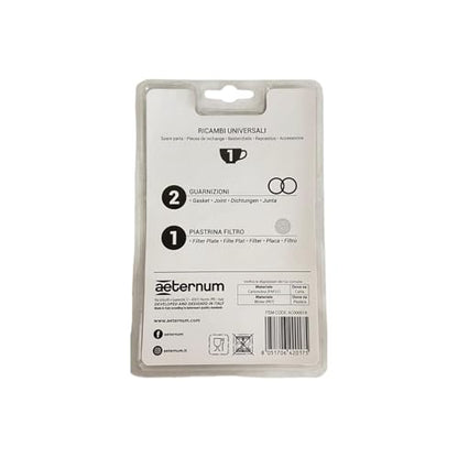 Aeternum, Ricambi Caffettiere in Alluminio, 2 Guarnizioni + 1 Piastrina, Compatibile con le Caffettiere 1 tazza, Made in Italy