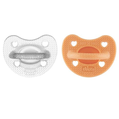 PhysioForma Gommotto Luxe, Silicone Pacifier 6 - 16 Months, Set of Soft and Delicate Rubbers, Support Physiological Breathing and Promote Correct Mouth Development, 2 Pieces, Baby Girl