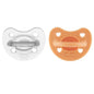 PhysioForma Gommotto Luxe, Silicone Pacifier 6 - 16 Months, Set of Soft and Delicate Rubbers, Support Physiological Breathing and Promote Correct Mouth Development, 2 Pieces, Baby Girl
