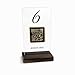 Segnatavolo con QR Code per Ristorante e Pizzeria – Plexiglass Trasparente con Numero Tavolo Nero, Base in Legno di Faggio – Espositore Elegante da Tavolo con Codice QR o Logo Personalizzato
