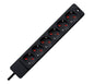 ROSI Multipresa Serie Emilia Specialist, 6 Prese Bivalenti Schuko 10/16A, Cavo 1,5m, Interruttore Bipolare, Nero