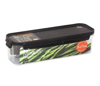 LocknLock Set 4 Contenitori Modulari, Plastica Tritan Senza BPA, Ermetici e Impilabili, per Conservazione Alimenti, con Sistema di Bloccaggio a 4 Lati, Adatti per Microonde e Congelatore