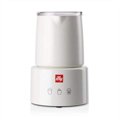 ILLY Milkfrother | Montalatte Elettrico + Indulgence Kit, Un set con 2 Bicchieri in vetro illy, due Cucchiaini in Acciaio inox di Design e un Ricettario di Ricette Caffè