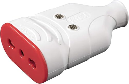 RS78205 Presa Mobile Antischiacciamento Elaplug 10/16A | Confezione da 30 prese Bianche 220V con 2 poli + Terra