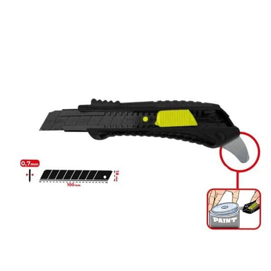METRICA 09068 Taglierino Total Black Open & Cut Con Lama da 18mm a Settori