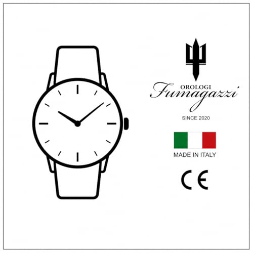 Generico FU223 Orologio da Polso Fumagazzi -Velocs Durox, ø 45 mm, Cinturino in Vera Pelle con Cuciture, Movimento Cronografo, Water Resistant 5 atm