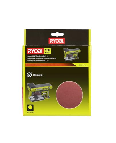 Ryobi RBDS4601G Levigatrice a Nastro e a Disco con Motore ad Induzione da 375W, Diametro Disco 150mm, Dimensione Nastro 100x914mm, Levigatrice con Canale di Aspirazione Laterale