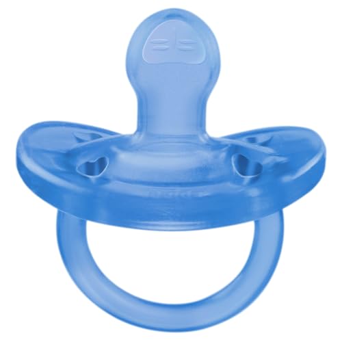 PhysioForma Ciuccio in Silicone 6 - 16 Mesi, Set di Gommotti Morbidi e Delicati, Supportano la Respirazione Fisiologica e Favoriscono il Corretto Sviluppo della Bocca, Azzurro