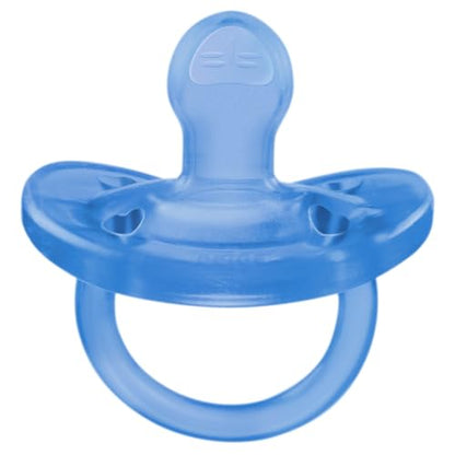 PhysioForma Ciuccio in Silicone 6 - 16 Mesi, Set di Gommotti Morbidi e Delicati, Supportano la Respirazione Fisiologica e Favoriscono il Corretto Sviluppo della Bocca, Azzurro