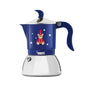 Bialetti Fiammetta Induction Orsetto Natale 2025, Moka in Alluminio, con Base in Acciaio, Adatta ai Piani ad Induzione Caffettiera Blu, Edizione Speciale Joyful Memories