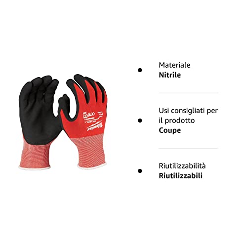Milwaukee 4932471416 1 Paio Guanti Anti taglio Cat.1 , Taglia M/8