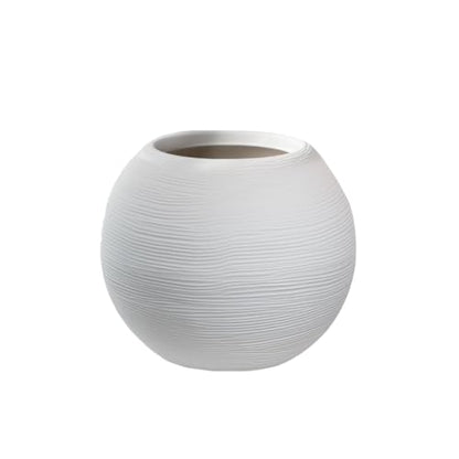 DIVINA GARDEN Vaso in Resina da Esterno Interno per Piante Tondo a Sfera di Design d.40x33h Botticelli Bianco