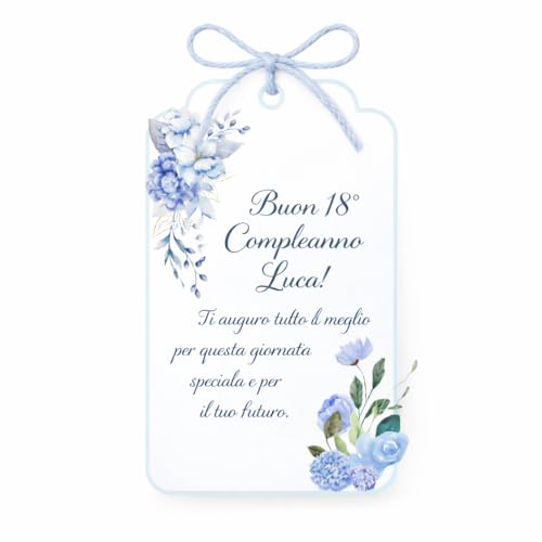 50 Etichette Cartoncino per Bomboniera, 50 Pezzi Tag Talloncino con Stampa Personalizzata, Bigliettini Cartellini Forma Personalizzabile