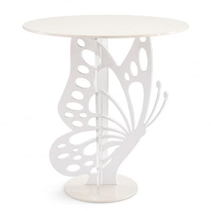Carpe Diem Shop Alzata Butterfly, Tavolino in Plexiglass, Design a Farfalla, Bianco, Made in Italy, per Showroom ed Eventi, Wedding e Allestimenti