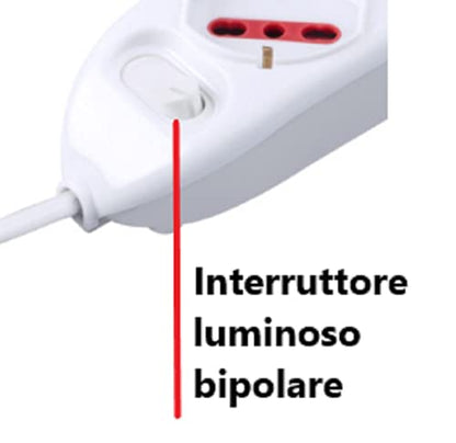 ROSI RS94005 Multipresa Serie Emilia, Bianco, 5 prese schuko biv. 10/16A