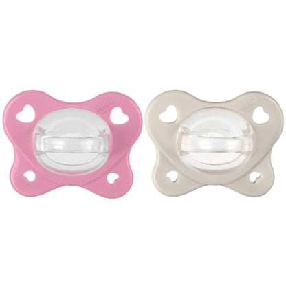 Chicco Gommotto Dual Soft, Ciuccio in Silicone 6-16 Mesi, Bicolore, Set di Gommotti con Doppia Morbidezza, Supportano la Respirazione e Favoriscono il Corretto Sviluppo della Bocca, 2 Pezzi, Bimba