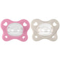 Chicco Gommotto Dual Soft, Ciuccio in Silicone 6-16 Mesi, Bicolore, Set di Gommotti con Doppia Morbidezza, Supportano la Respirazione e Favoriscono il Corretto Sviluppo della Bocca, 2 Pezzi, Bimba