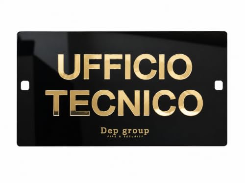 Cartello Ufficio in Plexiglass Lucido con Testo in Rilievo. Montaggio a Parete, Orientamento Orizzontale, Lettere in Rilievo, Design Moderno, Testo Personalizzabile, 20 x 10 cm