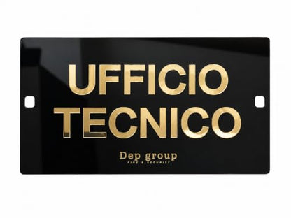Cartello Ufficio in Plexiglass Lucido con Testo in Rilievo. Montaggio a Parete, Orientamento Orizzontale, Lettere in Rilievo, Design Moderno, Testo Personalizzabile, 20 x 10 cm