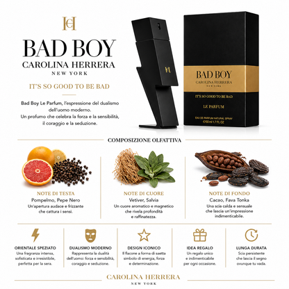 Profumo Uomo Carolina Herrera Bad Boy Le Parfum Eau de Parfum 50ml Spray