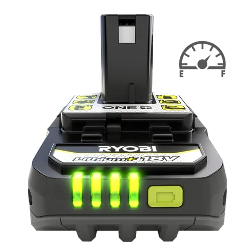 Ryobi RB1820C Batteria al Litio+ 18 V One+ 2,0 Ah Compatta, con Indicatore dello Stato di Carica, di Lunga Durata, Scocca con Protezione dagli Impatti