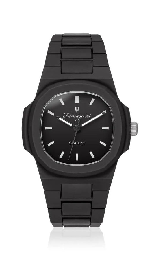 Generico FU322 Orologio da Polso Fumagazzi - Spateck – El Todo Negro ø 40 mm, Cinturino ABS, Movimento al Quarzo