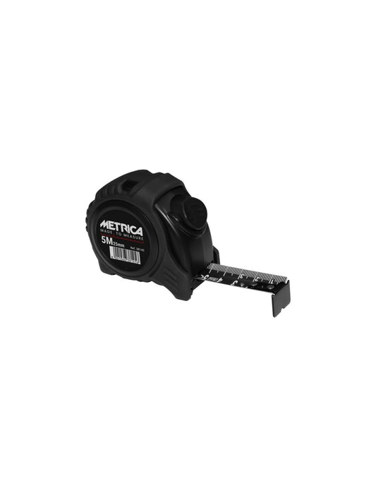 METRICA Flessometro 3 Metri Total Black Autobloccante Nastro Testurizzato Nero