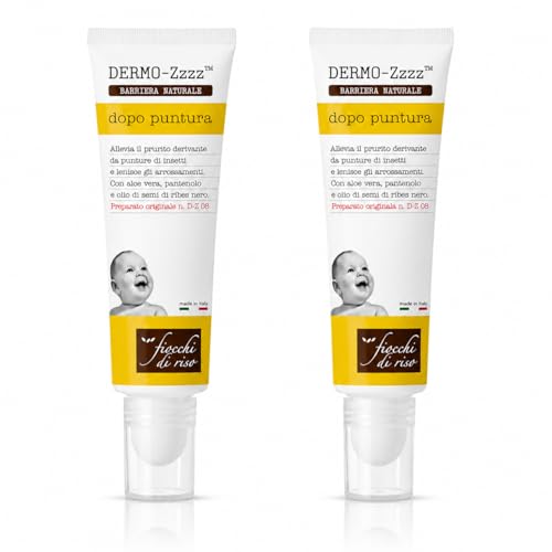 Fiocchi di Riso Dermo-Zzzz Dopo Puntura, Lenitivo Calmante, Aloe Vera e Pantenolo, Allevia il Prurito da Punture di Insetti, 14ml