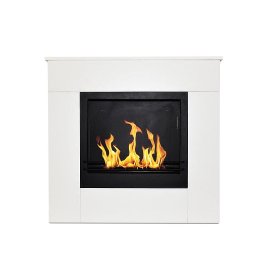 Divina Fire Camino a bioetanolo da Terra in Legno Bianco Made in Italy Michelangelo 96x36x90h