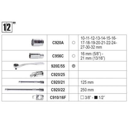 Beta - 2047E/C108-21 Valigia con Assortimento Composta da 108 Utensili per Manutenzione Generale, in Plastica, Dimensione 555 x 370 x 92 mm, Nero/Arancio