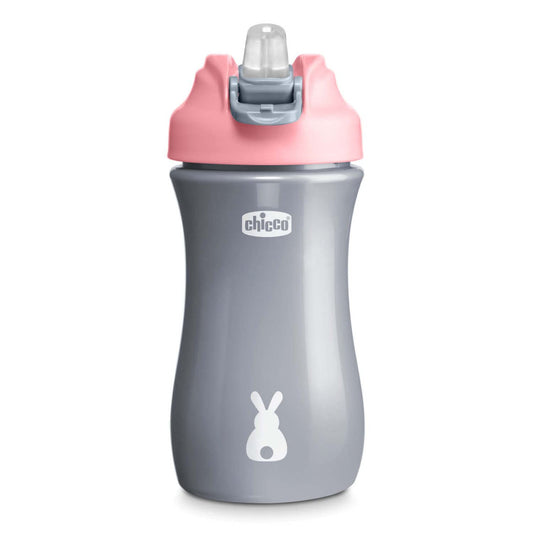 Chicco Pop-up Cup, Bicchiere Antigoccia per Bambini, Pratica Apertura, Beccuccio in Silicone, Chiusura Ermetica, Facile da Trasportare, Bicchiere per Bambini 2 Anni, Capacità 350 ml, Rosa