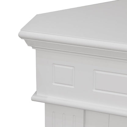 Cornice per camino ad angolo rivestimento in legno L110xP63xH102 Ford Bianco