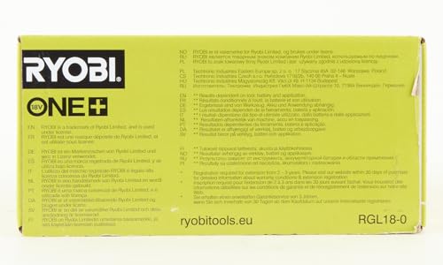 Ryobi RGL18-0, 18V hot glue gun with dual temperature, 200°C and 130°C, 18V ONE+ battery not included, for 11 and 12mm cartridges, heats up in 3 minutes